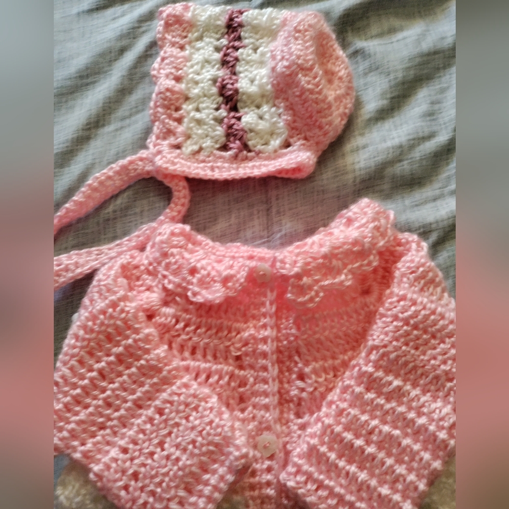 Baby Crochet Cardigan Set